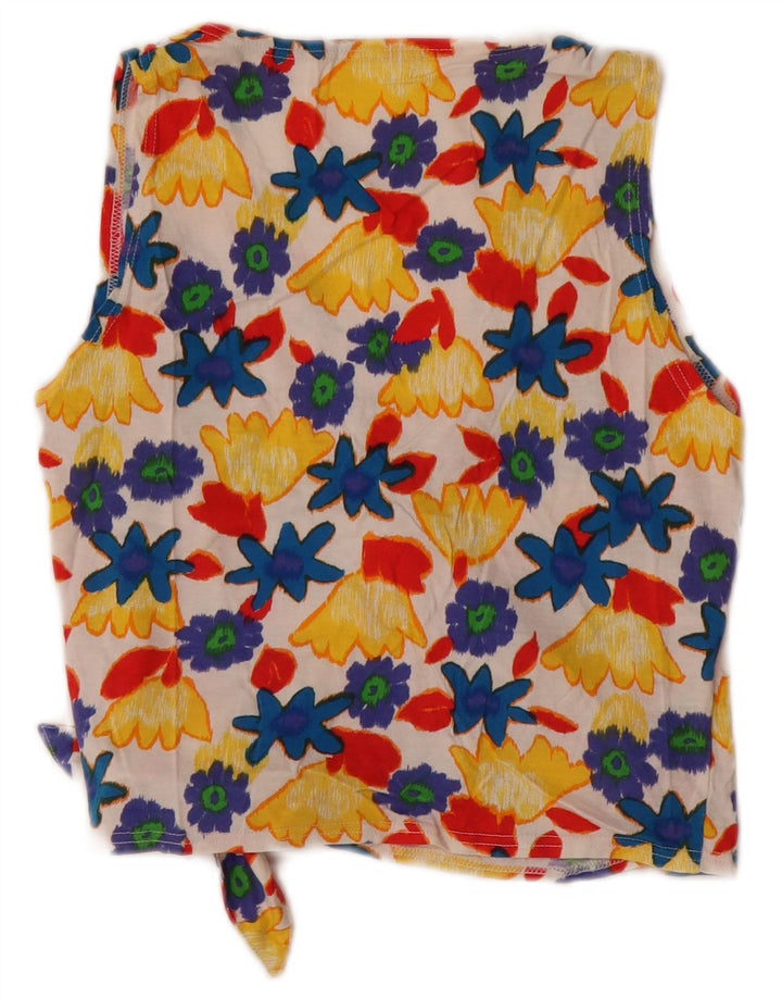 Colmar Womens Wrap Crop Top UK 14 Μεγάλο πολύχρωμο φλοράλ βαμβάκι