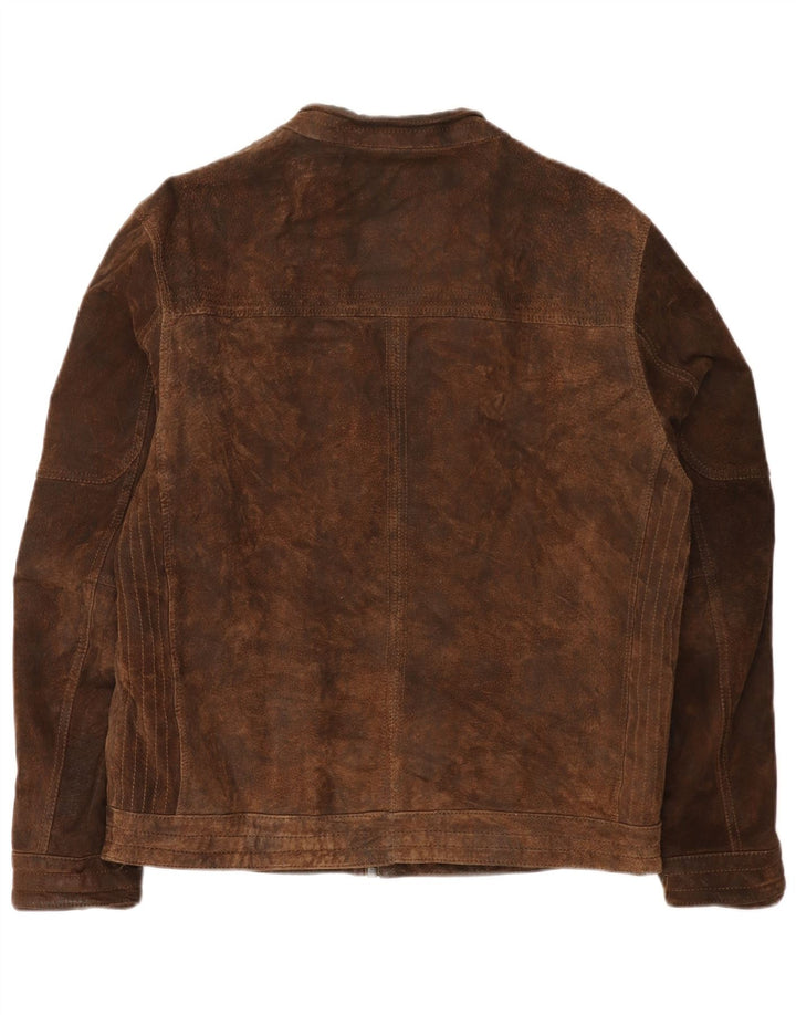 Angelo Litrico Ανδρικό Suede Jacket UK 40 Large Brown Δερμάτινο