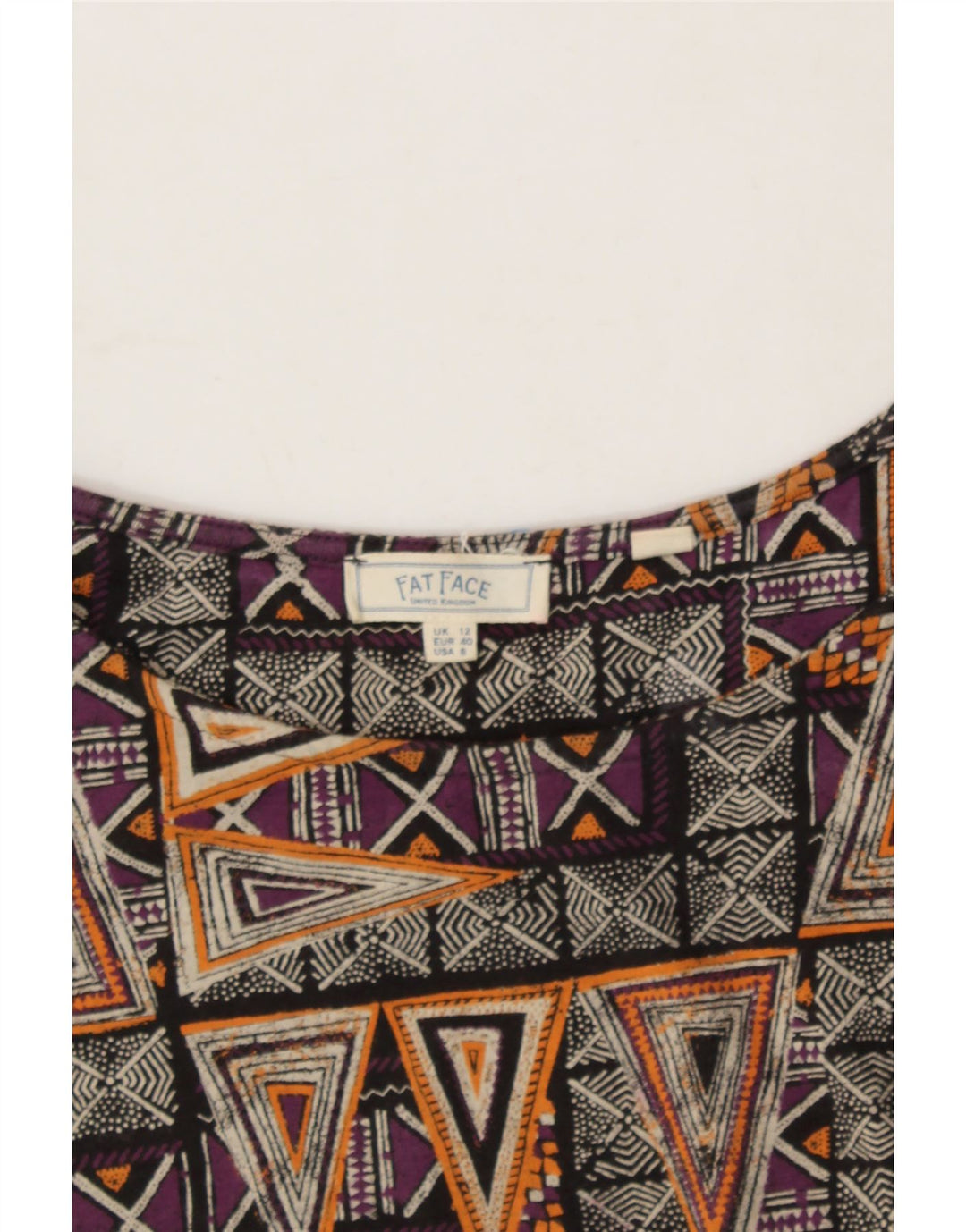 FAT FACE Womens Sleeveless Maxi Dress UK 12 Medium Multicoloured Geometric Vintage Fat Face and Second-Hand Fat Face from Messina Hembry 