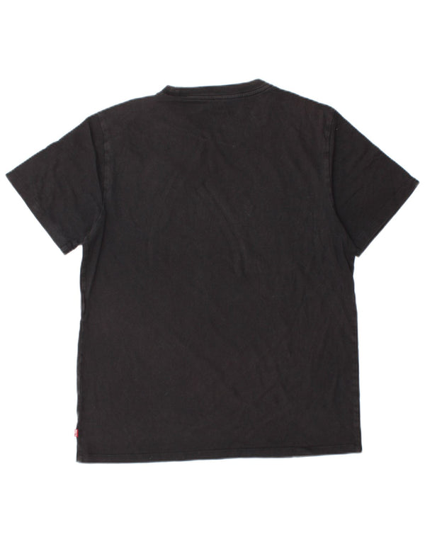 Γυναικείο T-Shirt τυποποιημένο γραφικό Levi's Top UK 14 Medium Black
