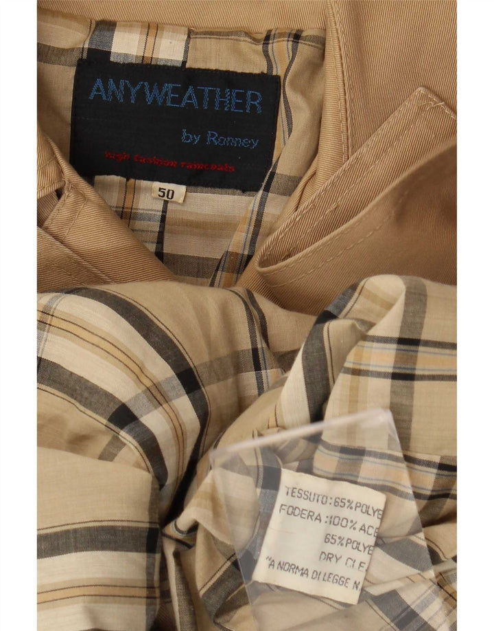 Vintage γυναικεία καμπαρντίνα με διπλό στήθος IT 50 XL Beige Polyester