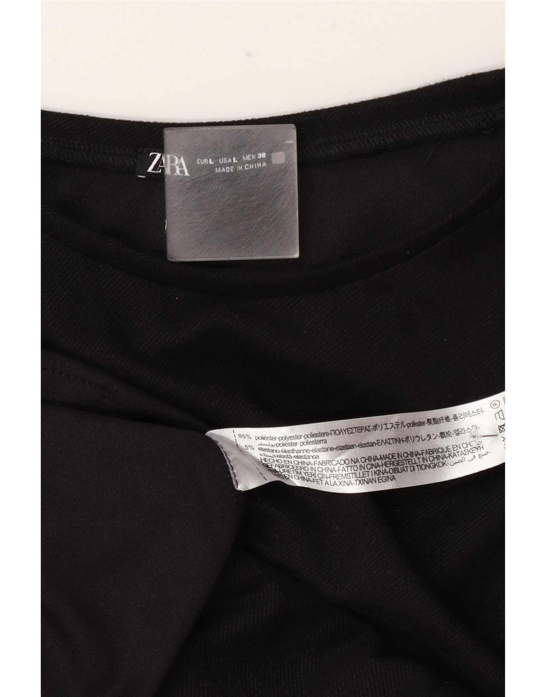Zara Γυναικείο T-Shirt Φόρεμα UK 16 Large Black Polyester