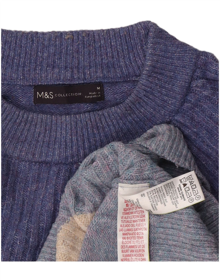Marks & Spencer Γυναικείο πουλόβερ με λαιμόκοψη UK 14 μεσαίου μπλε ριγέ