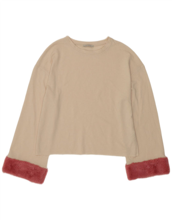 Zara γυναικείο υπερμεγέθη μακρυμάνικο UK 10 Small Beige Colourblock