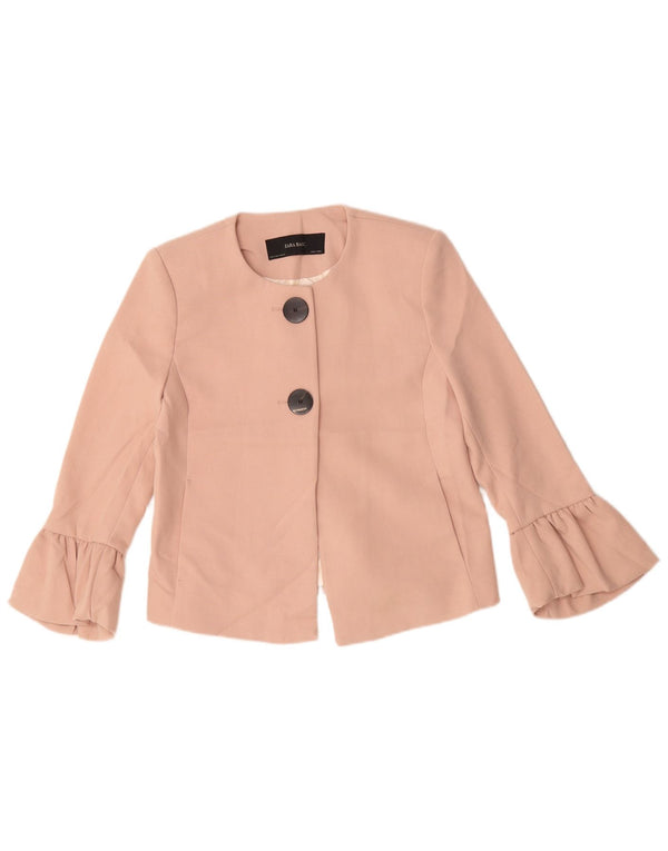 Zara Γυναικείο σακάκι blazer με 2 κουμπιά UK 10 Small Pink Polyester