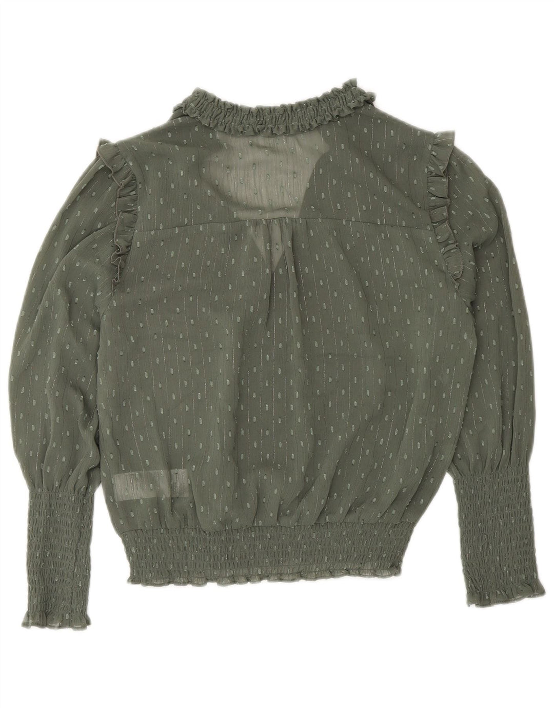 Γυναικεία μακρυμάνικη μπλούζα Oasis UK 8 Small Khaki Spotted Polyester