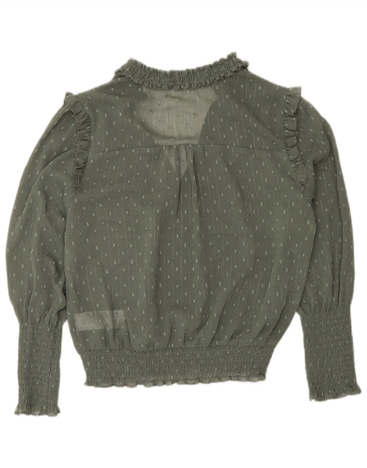 Γυναικεία μακρυμάνικη μπλούζα Oasis UK 8 Small Khaki Spotted Polyester