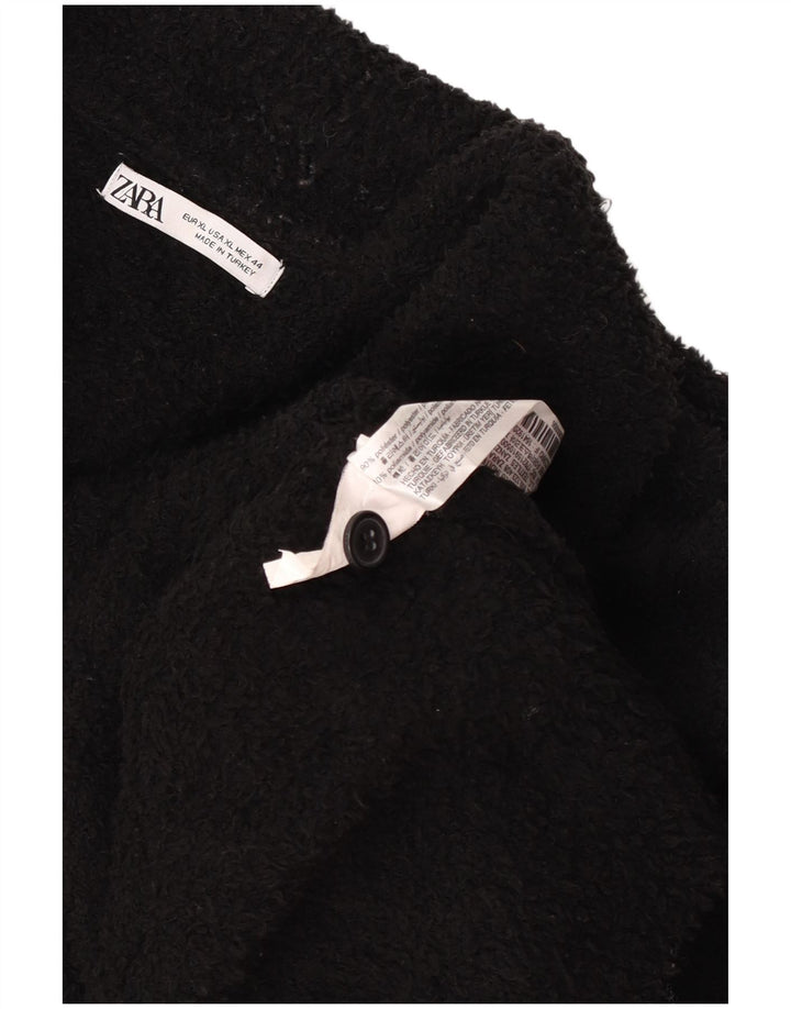 Zara Ανδρικό Polo Neck Fleece Jumper XL Μαύρος πολυεστέρας