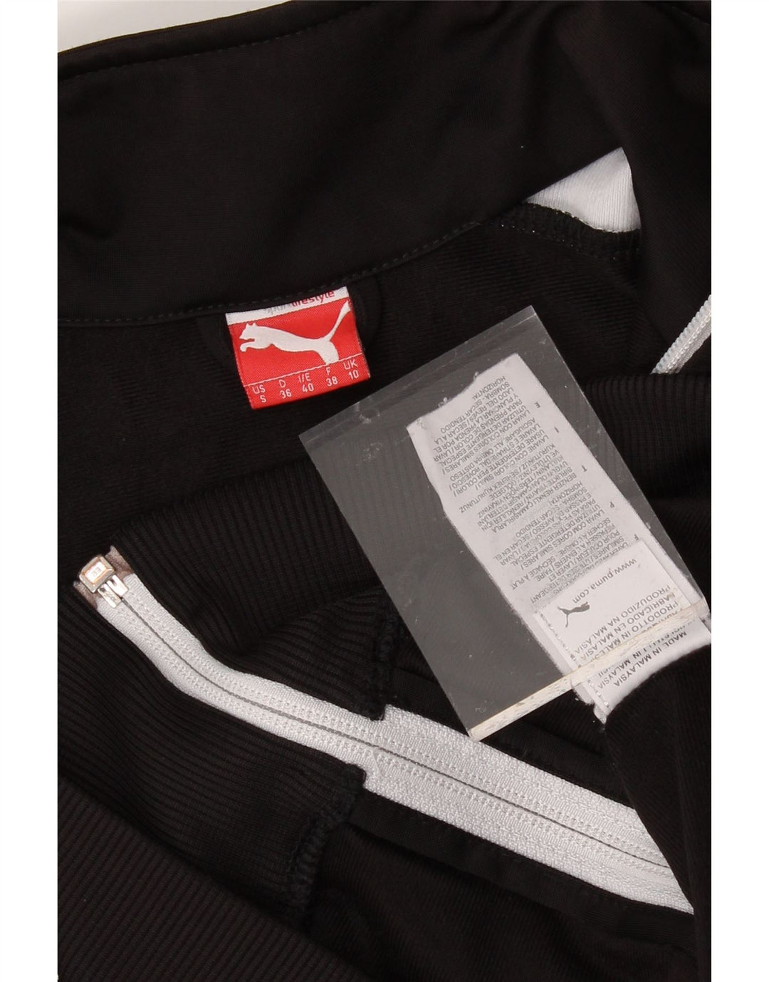 PUMA Womens Tracksuit Top Jacket UK 10 Small Black Colourblock Polyester Vintage Puma and Second-Hand Puma from Messina Hembry 