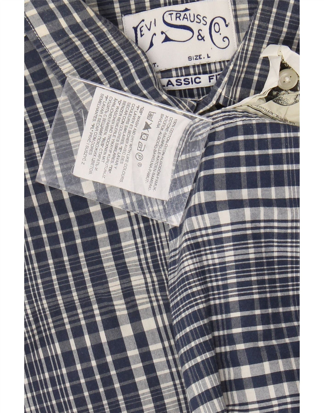 Ανδρικό κοντομάνικο Levi's πουκάμισο Classic Fit μεγάλο μπλε ναυτικό βαμβακερό