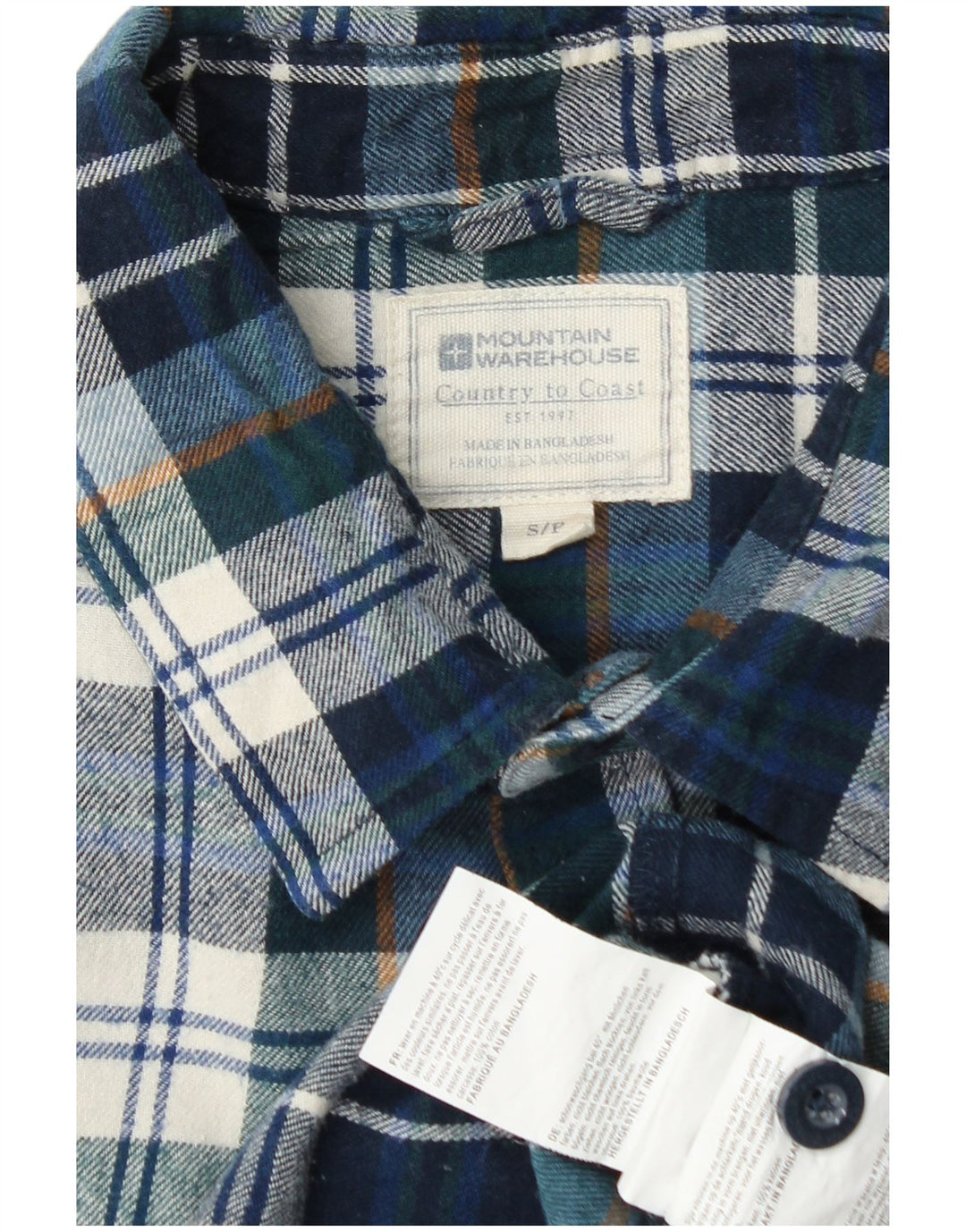 Ανδρικό φανελένιο πουκάμισο Mountain Warehouse Small Blue Check Cotton