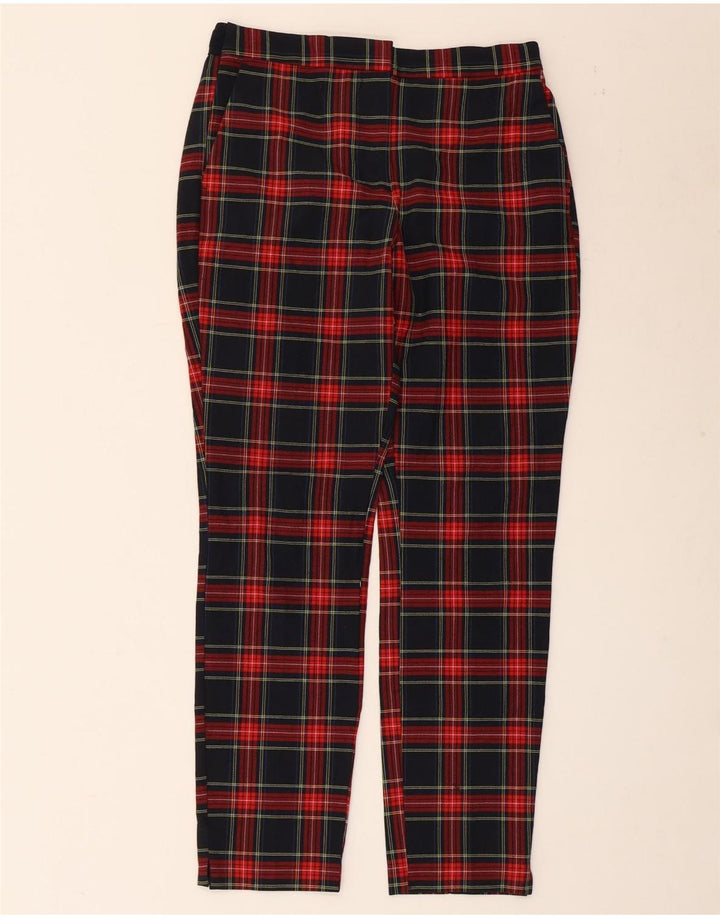 ZARA Γυναικείο ίσιο παντελόνι Chino Medium W28 L27 Μαύρο Check Polyester