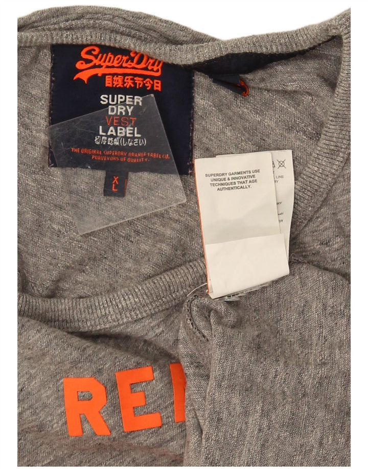 Ανδρικό γραφικό γιλέκο Superdry Top XL Γκρι Colourblock Βαμβακερό