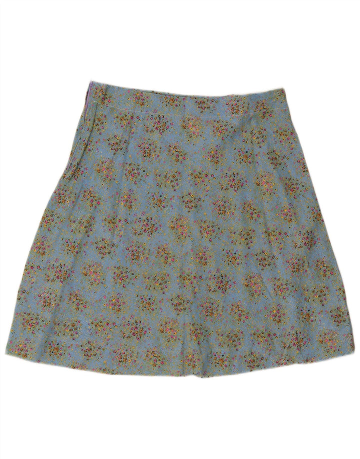 Vintage Γυναικεία Φούστα σε γραμμή Α W34 Μεγάλο Μπλε Floral