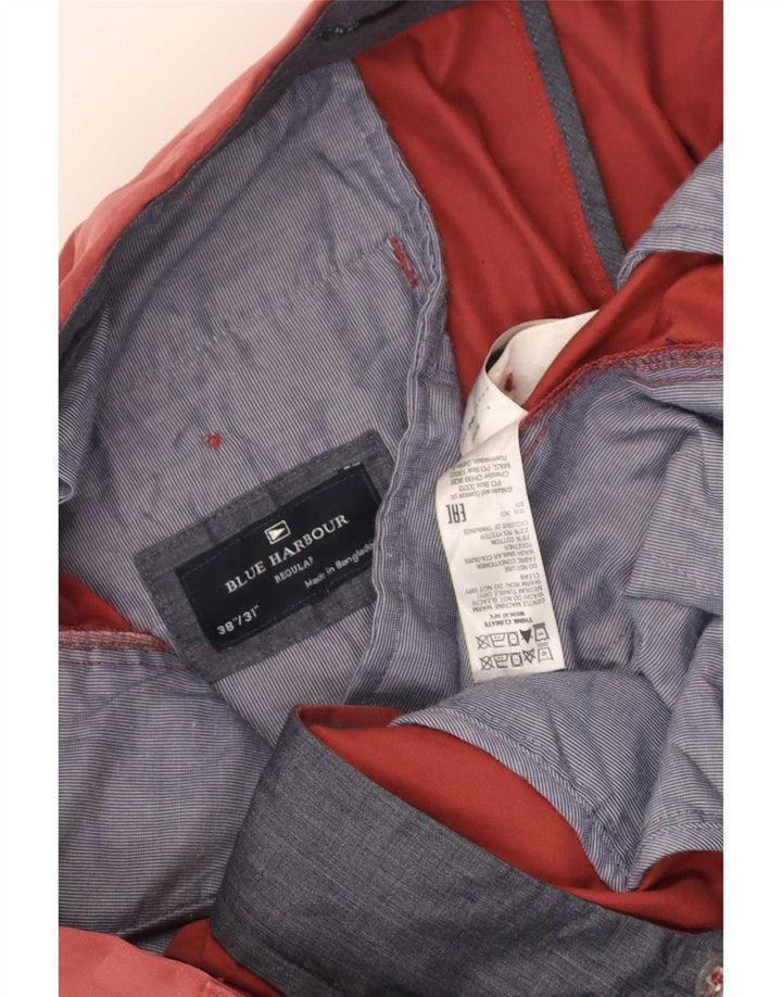 Marks & Spencer Ανδρικό παντελόνι Chino με κανονική εφαρμογή μπλε Harbour W38 L31 κόκκινο