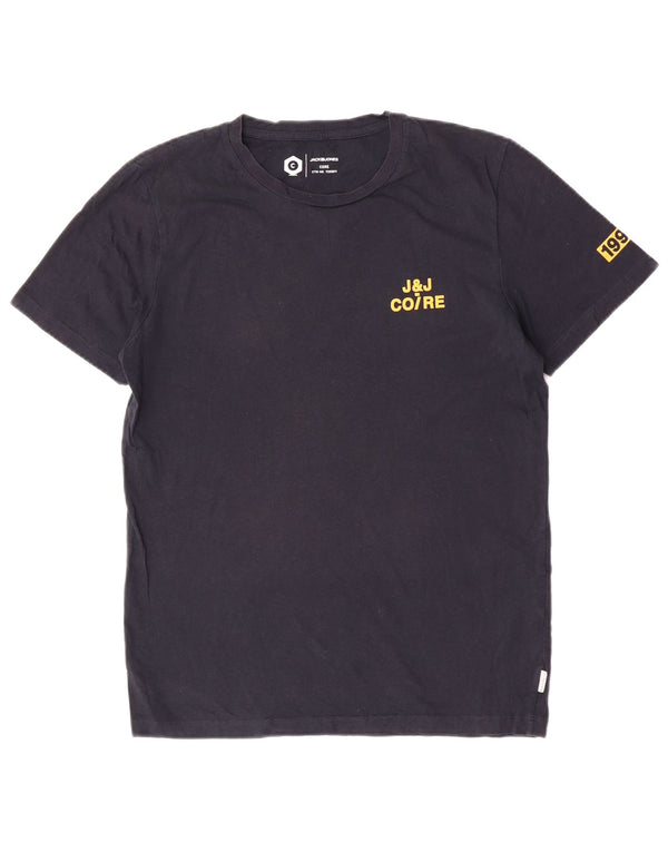 Jack & Jones Ανδρικό γραφικό T-Shirt Top Μικρό Navy Blue από βαμβάκι