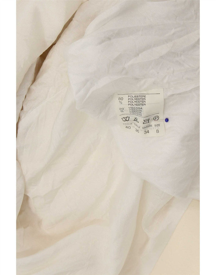 Vintage γυναικεία καμπαρντίνα UK 8 Small Off White Polyester