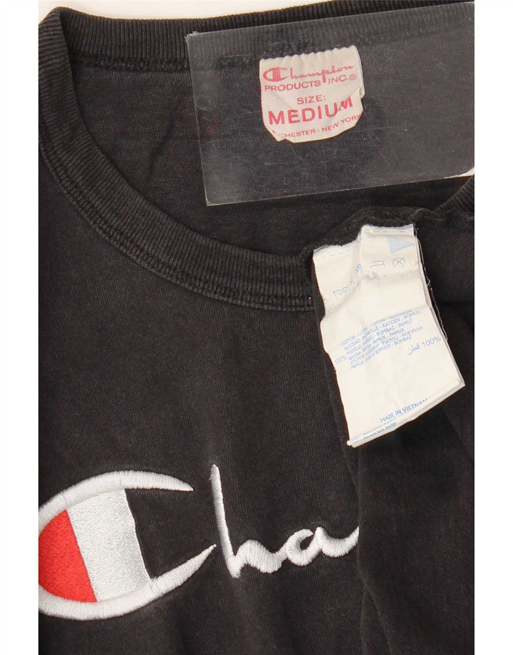 Ανδρικό γραφικό T-Shirt Champion Top Μεσαίο μαύρο βαμβακερό