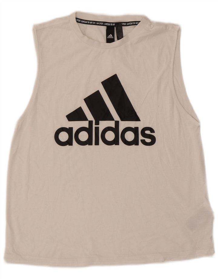 Γυναικείο γραφικό γιλέκο Adidas Top UK 8/10 Small White Polyester