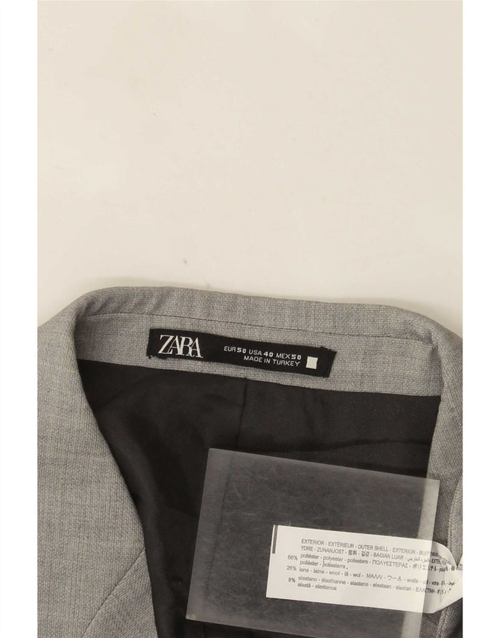 Zara Ανδρικό σακάκι μπλέιζερ με 2 κουμπιά EU 50 Medium Grey Polyester