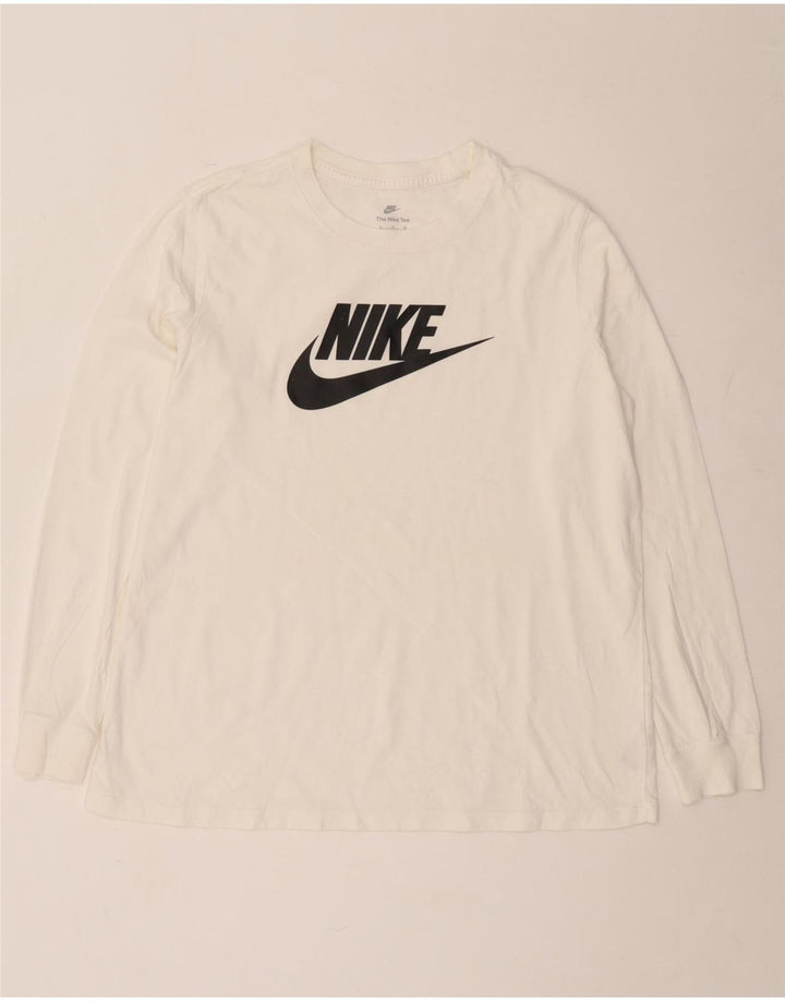 Ανδρικό γραφικό τοπ Nike, μακρυμάνικο XL, λευκό βαμβακερό