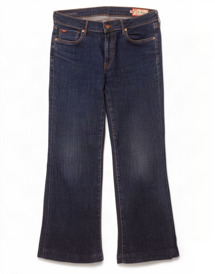 Rifle Womens Flared Jeans W30 L29 Navy Blue Cotton