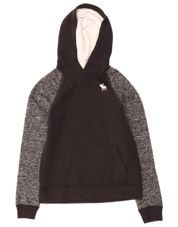 ABERCROMBIE & FITCH Boys Boys Hoodie Jumper 13-14 Years Black Flecked Polyester