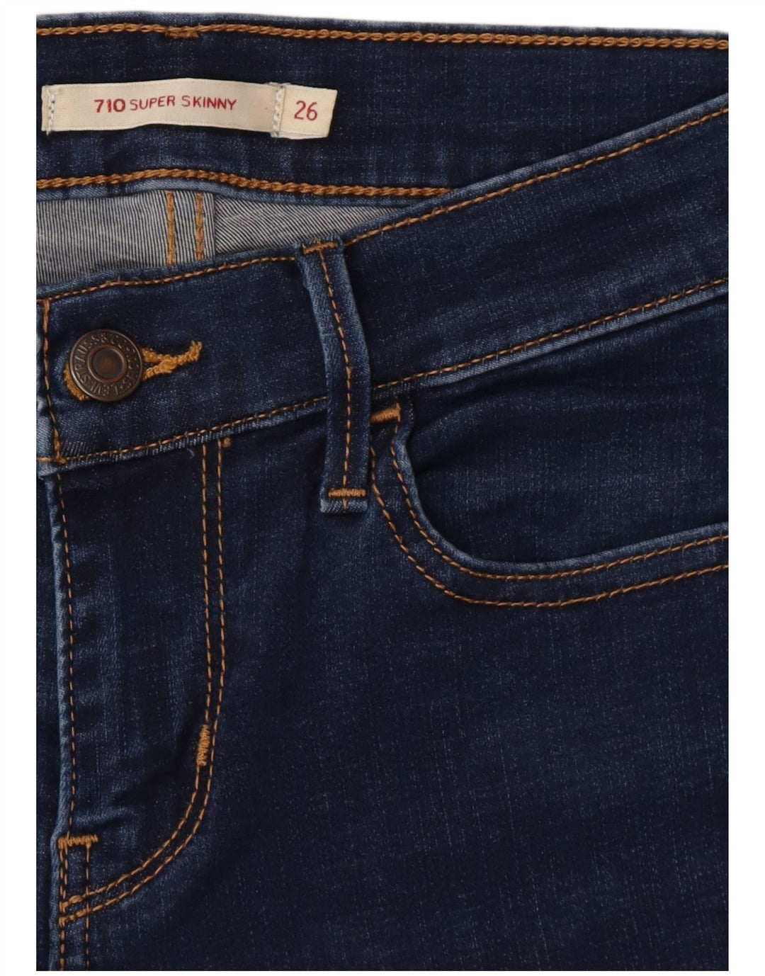 LEVI'S Γυναικείο 710 Super Skinny Jeans W26 L32 Navy Blue Cotton