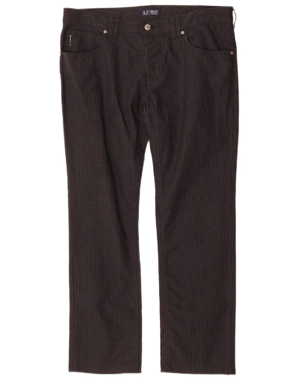 Armani Ανδρικό ίσιο casual παντελόνι W33 L30 Γκρι βαμβακερό ρίγες