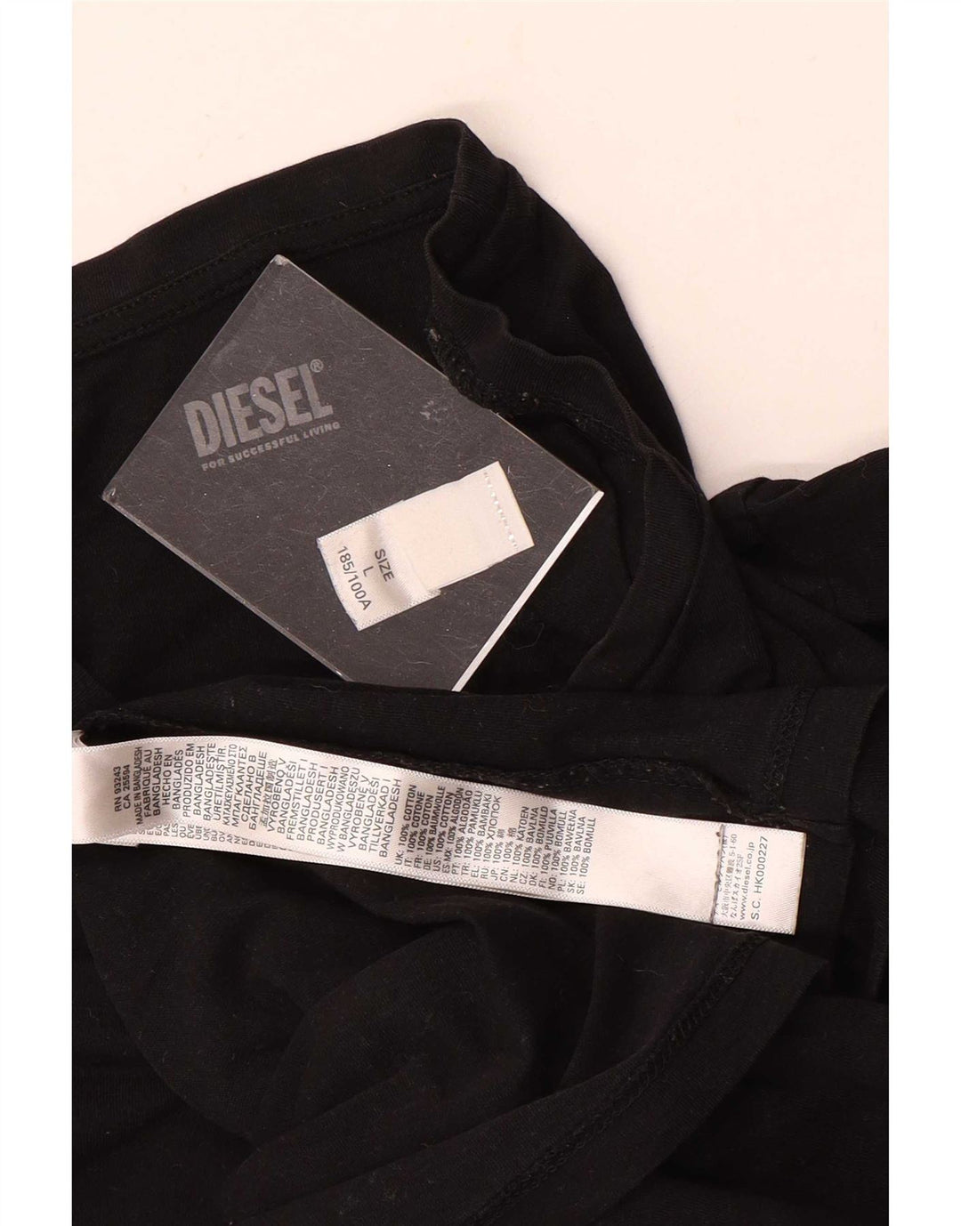 Ανδρικό T-Shirt Diesel Top μεγάλο μαύρο βαμβακερό