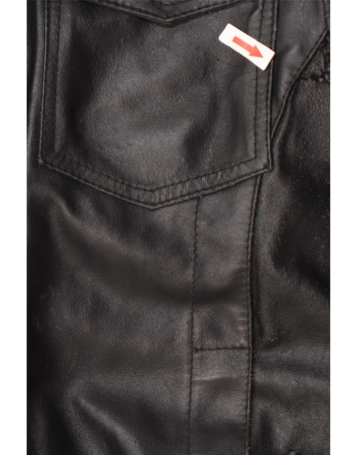 Vintage Mens Leather Flight Aviator Jacket UK 40 Large Black