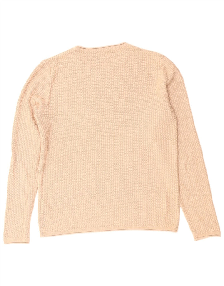 Jack & Jones Ανδρικό πουλόβερ με λαιμόκοψη, μεσαίο μπεζ βαμβακερό