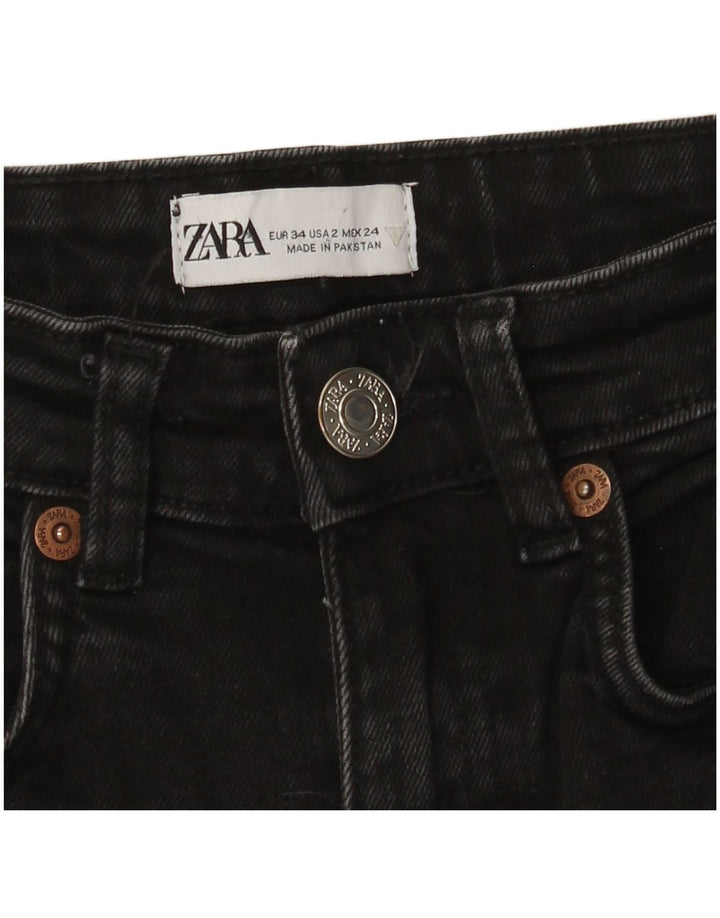 Zara Γυναικείο Τζιν μποτάκι EU 34 2XS W24 L26 Μαύρο