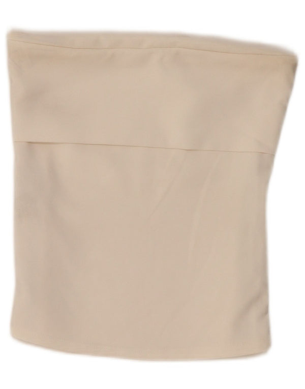 ZARA Womens Crop Off Shoulder Top UK 8 Small Off White