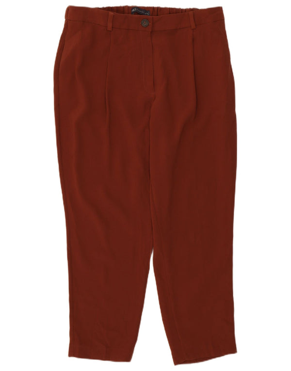 Marks & Spencer Γυναικείο κομμένο παντελόνι UK 14 Large W32 L25 Brown