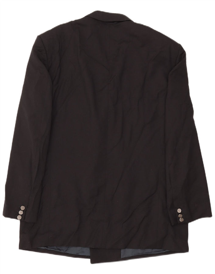 Vintage Ανδρικό Διπλό Μπουφάν Blazer IT 54 2XL Μαύρο Μαλλί