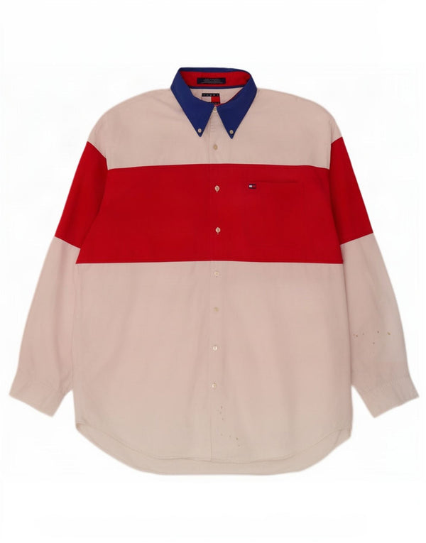 Ανδρικό πουκάμισο Tommy Hilfiger σε μεγάλο λευκό χρώμα, βαμβακερό