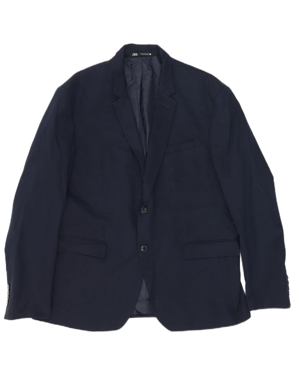 Zara Ανδρικό σακάκι μπλέιζερ με 2 κουμπιά EU 56 XL Navy Blue Viscose