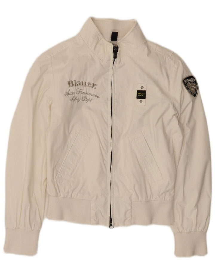 Blauer Girls Graphic Bomber Jacket 9-10 Years White Classic