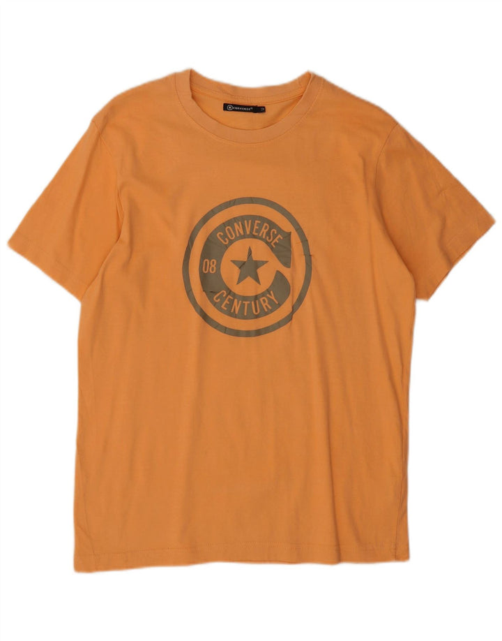 Ανδρικό γραφικό T-Shirt Converse Top από μεσαίο πορτοκαλί βαμβακερό