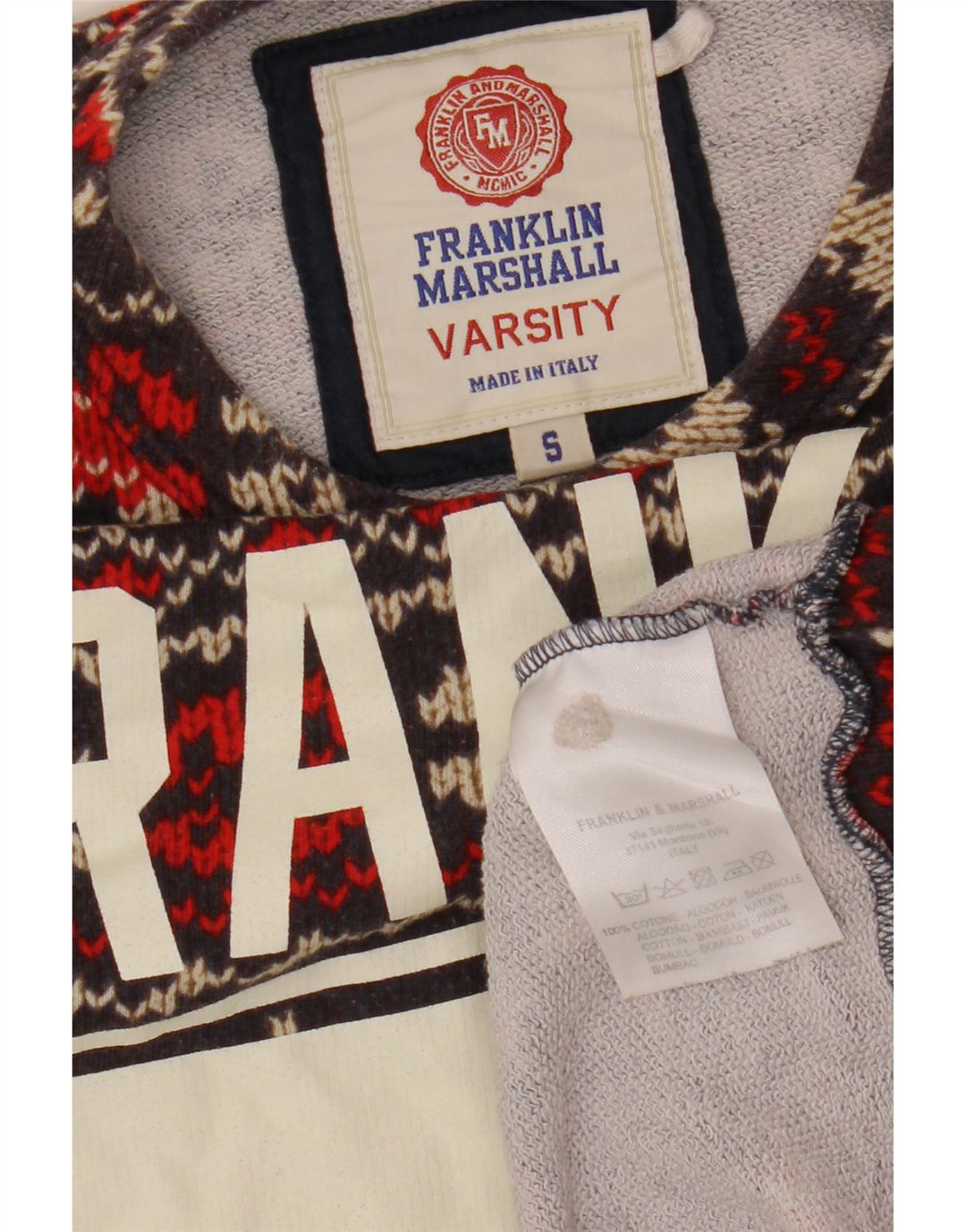 FRANKLIN MARSHALL Γυναικείο γραφικό φούτερ Jumper UK 10 Small Brown