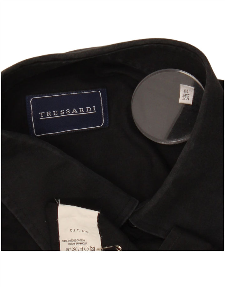 TRUSSARDI Ανδρικό πουκάμισο Μέγεθος 17 1/2 44 XL Μαύρο Βαμβακερό