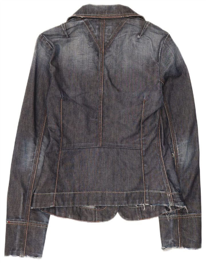 Tommy Hilfiger γυναικείο τζιν μπλέιζερ με 3 κουμπιά μπουφάν UK 12 μεσαίου μπλε ναυτικό