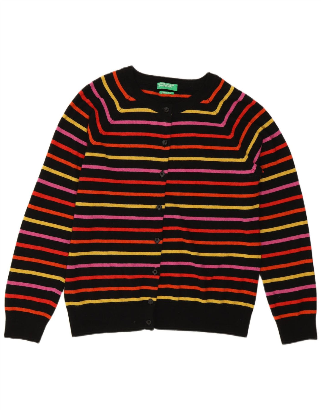 Γυναικείο πουλόβερ Benetton Cardigan UK 14 Medium πολύχρωμο ριγέ
