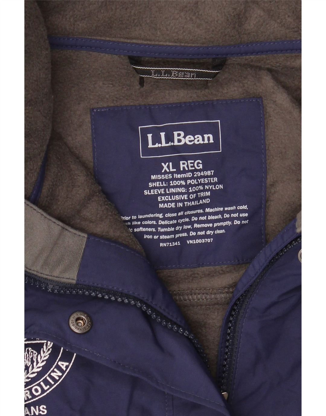 L.L.BEAN Γυναικείο τζάκετ αντιανεμικό μεγάλου μεγέθους UK 18 XL Navy Blue Polyester