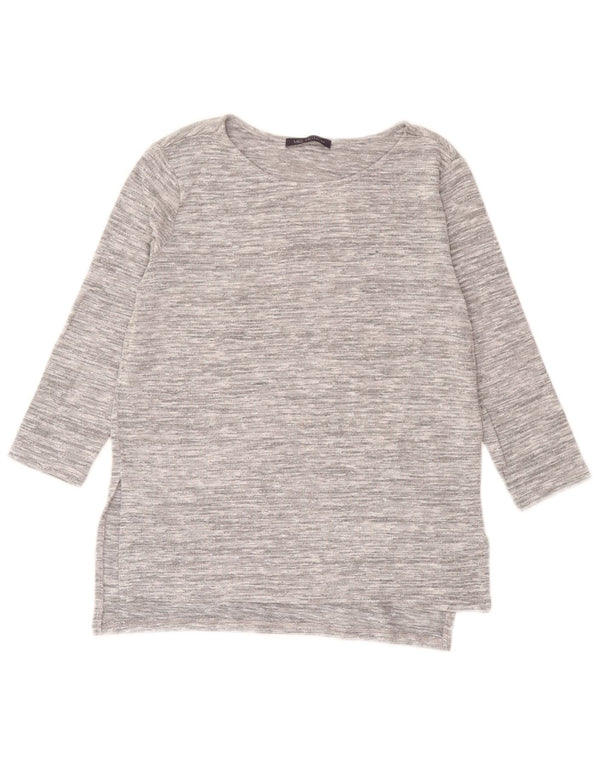 Marks & Spencer Γυναικεία Loose Fit Top 3/4 μανίκια UK 8 Small Grey Flecked