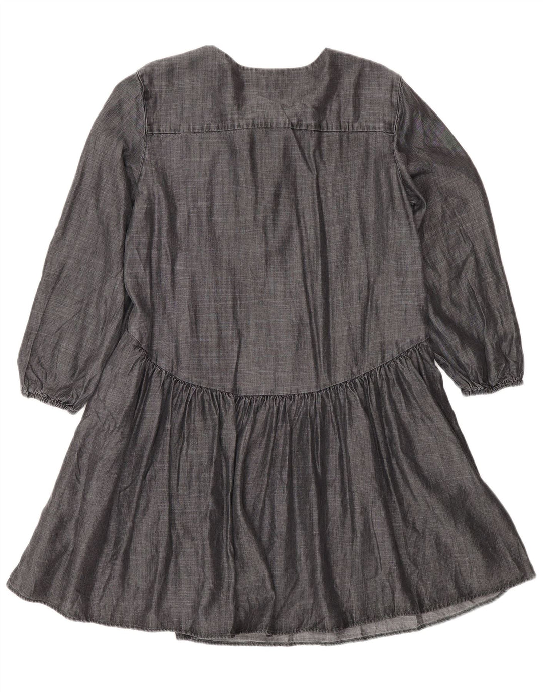 Superdry Γυναικείο μακρυμάνικο φόρεμα A-Line UK 12 Medium Grey Lyocell