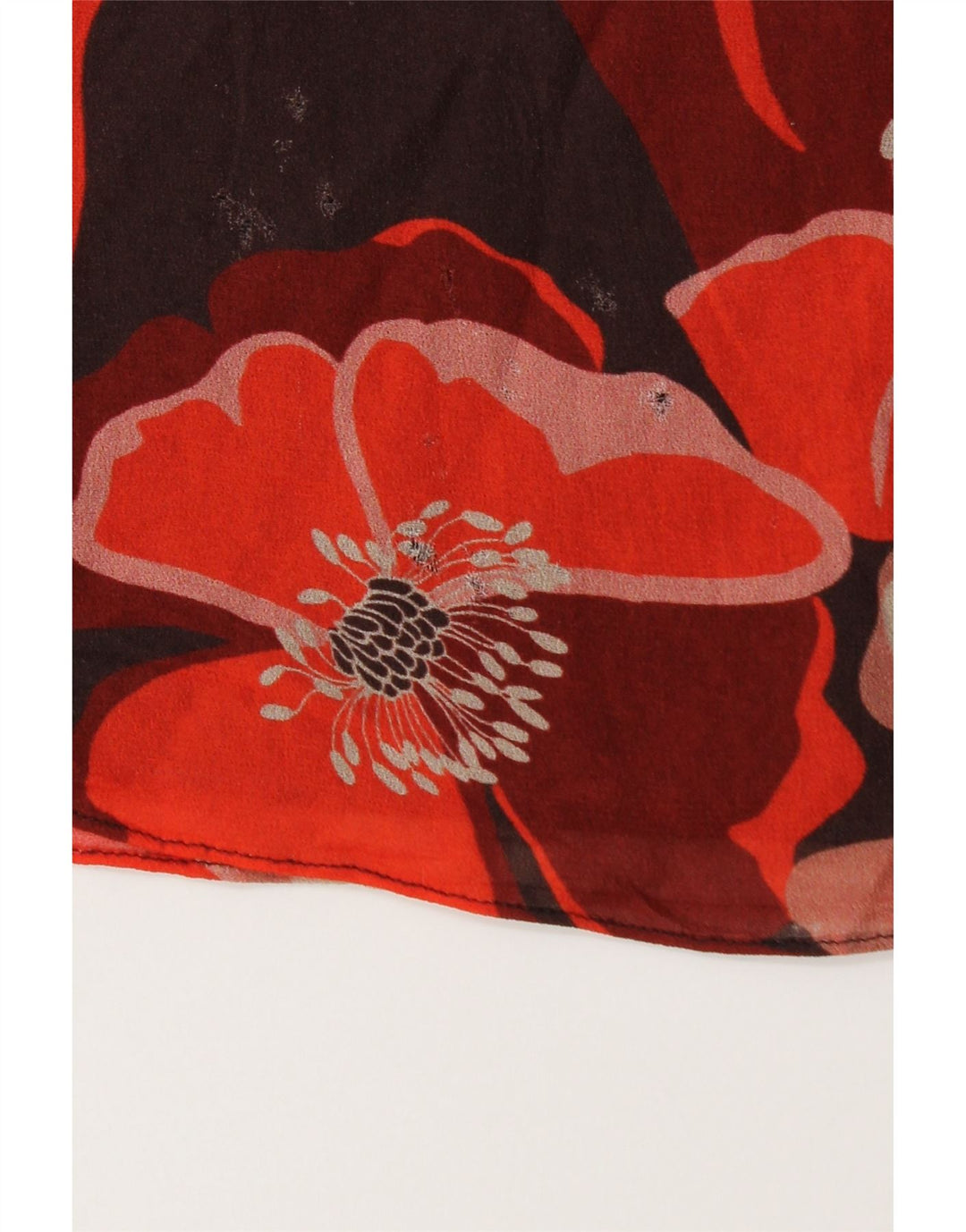 ELENA MIRO Γυναικεία μπλούζα με 3/4 μανίκια τοπ UK 16 μεγάλο κόκκινο φλοράλ βισκόζη