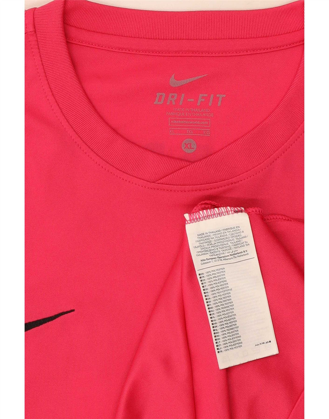 Ανδρικό γραφικό μπλουζάκι Nike Dri Fit Top XL Pink Polyester