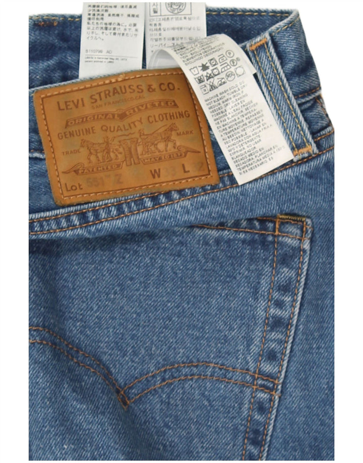 Levi's Mens 551 Straight Jeans W33 L32 Μπλε βαμβακερό